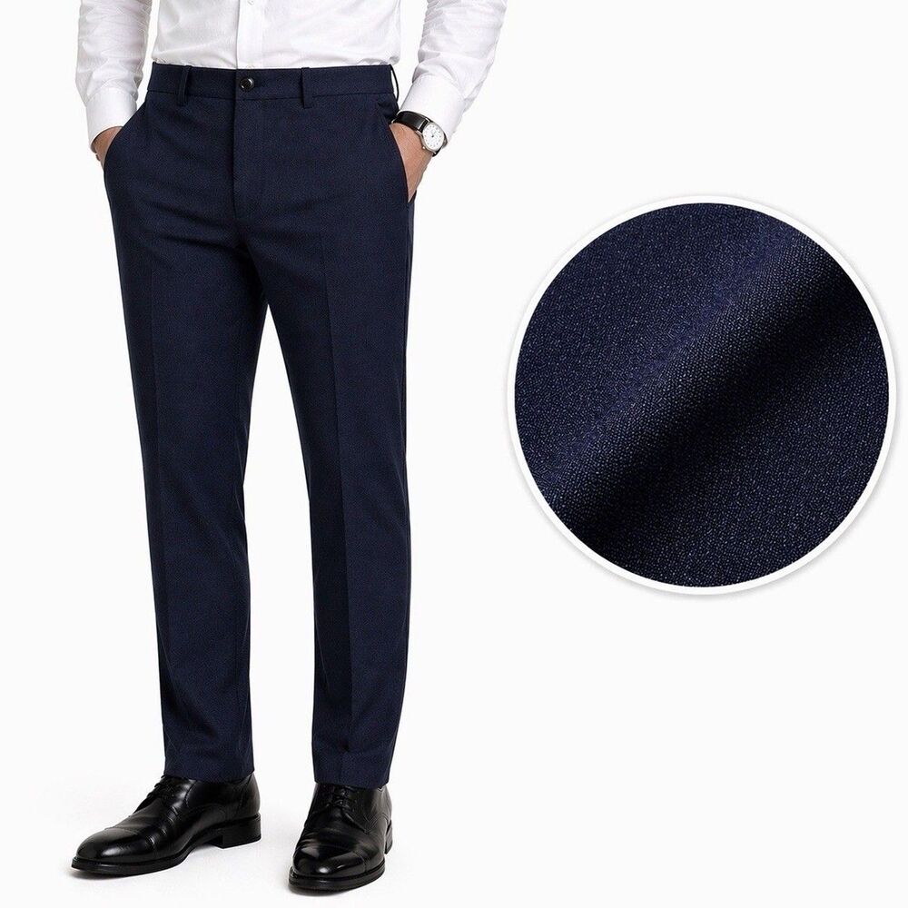 Theory Zaine Ponte Pants 32 (34x28) Baltic Navy Stretch Slim Dress Chinos